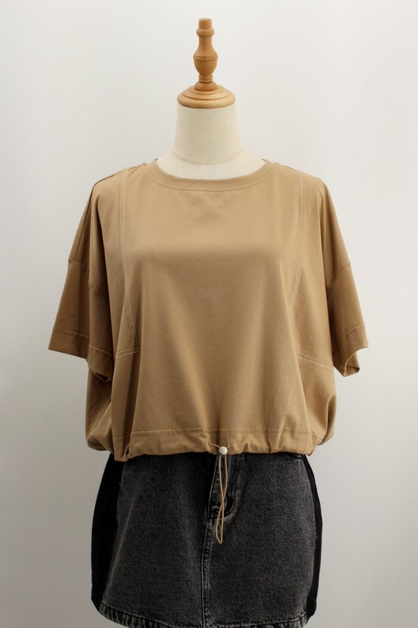 CONNIE ADJUSTABLE DRAWSTRING OVERSIZED PLAIN TOP (COCO)