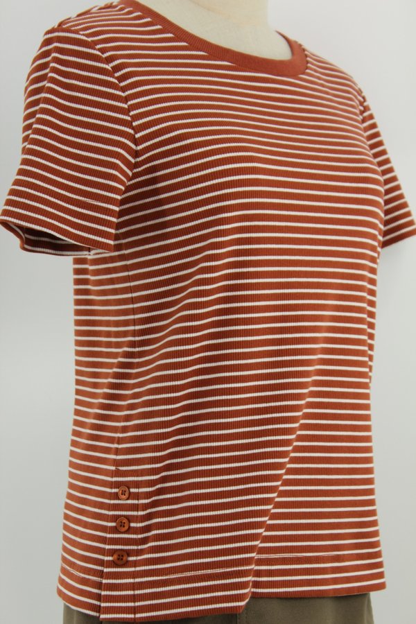 CORAL CASUAL STRIPED TOP