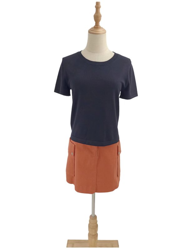 SAMIA SHORT SLEEVE KNIT TOP (V-KS30532)
