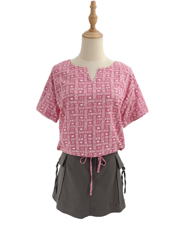 JEMIMA SHORT SLEEVE PRINTED BLOUSE