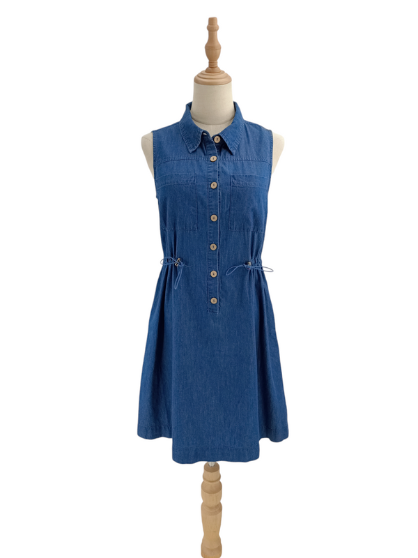 ALIYA SLEEVELESS DENIM DRESS