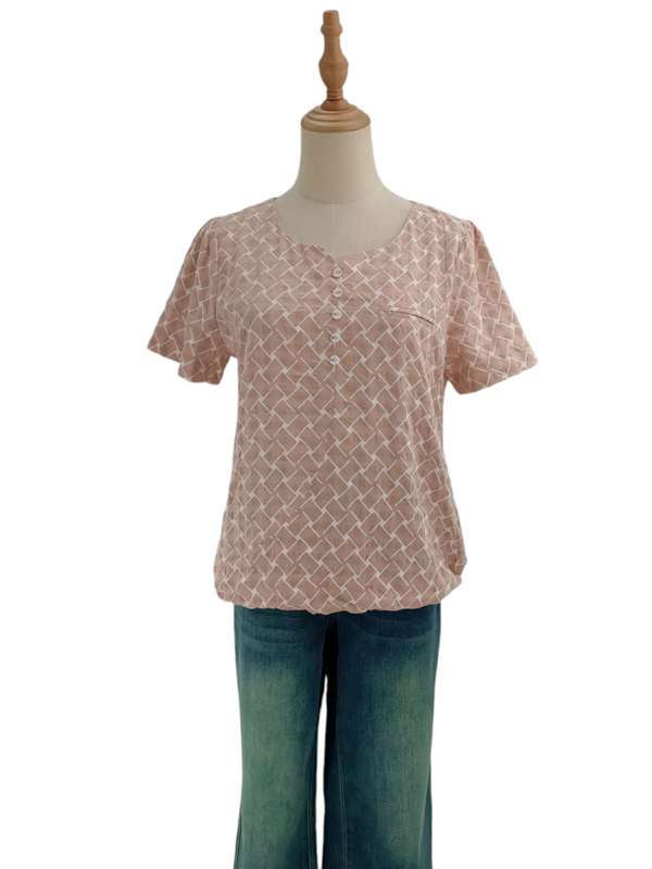 TIANA PRINTED SHORT SLEEVE BLOUSE