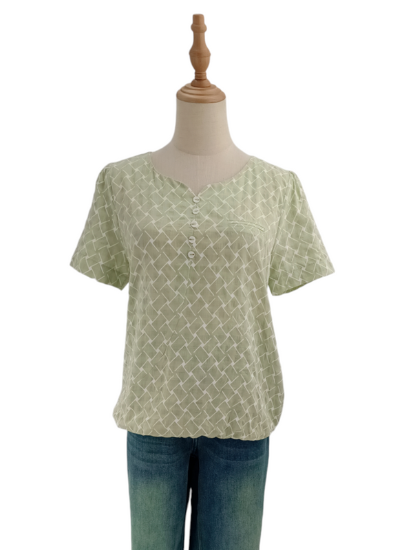 TIANA PRINTED SHORT SLEEVE BLOUSE