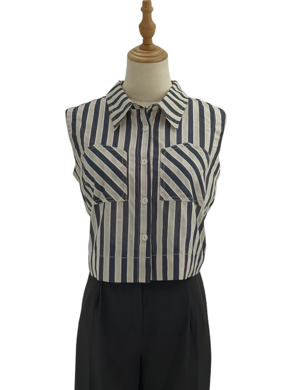 9.9 SAIRA STRIPE SLEEVELESS BLOUSE