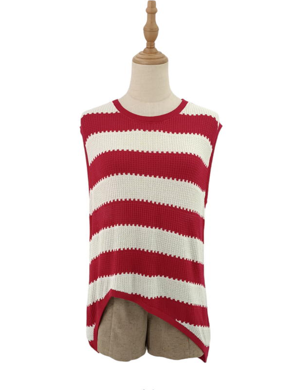 JENNY SLEEVELESS STRIPED KNIT TOP