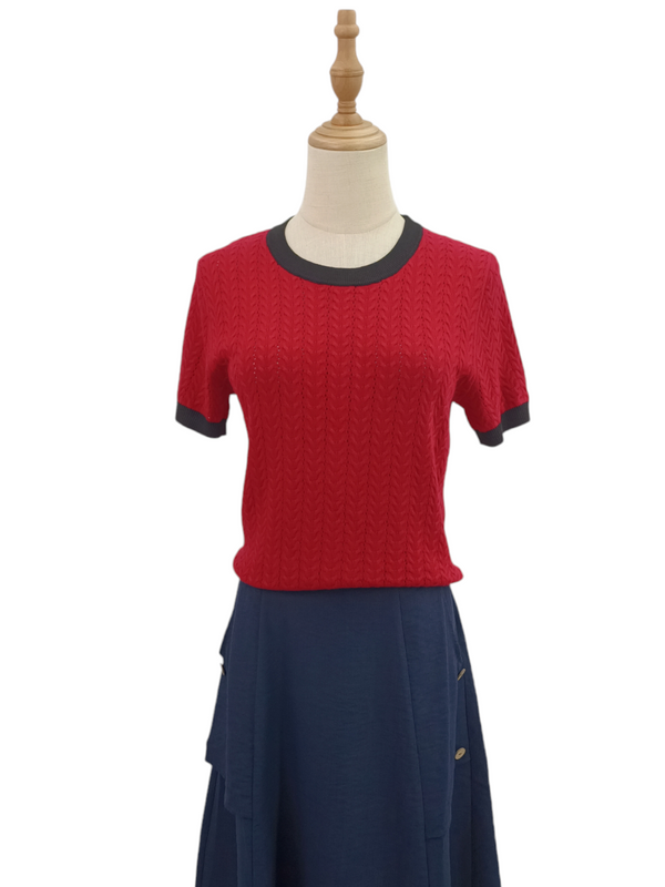 CARLA SHORT SLEEVE KNIT TOP