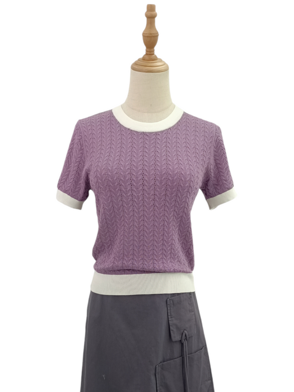 CARLA SHORT SLEEVE KNIT TOP