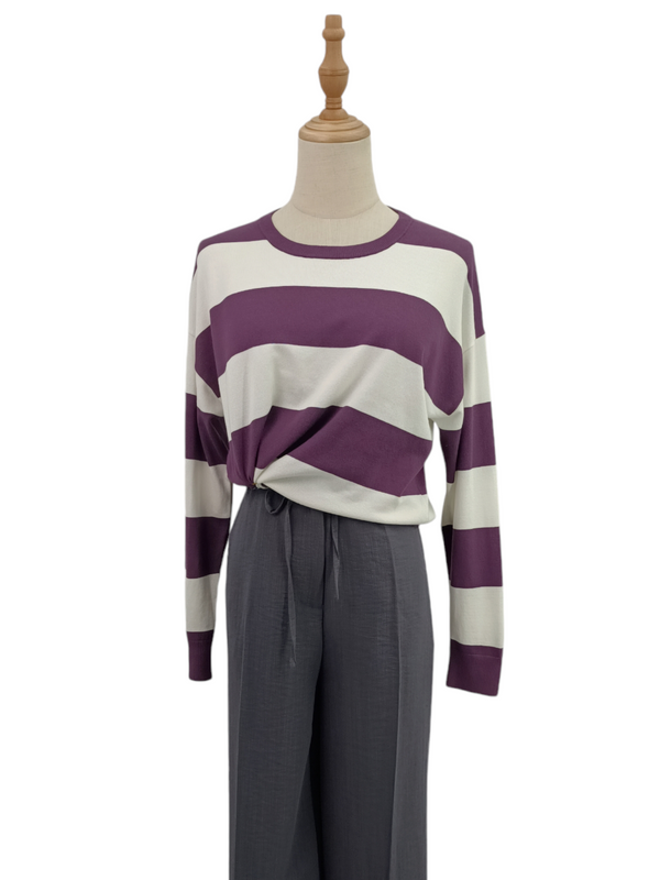 JOEL LONG SLEEVE STRIPED KNIT TOP