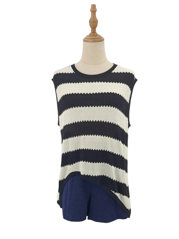 JENNY SLEEVELESS STRIPED KNIT TOP