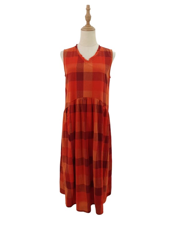 CLAIRE PLAID SLEEVELESS DRESS