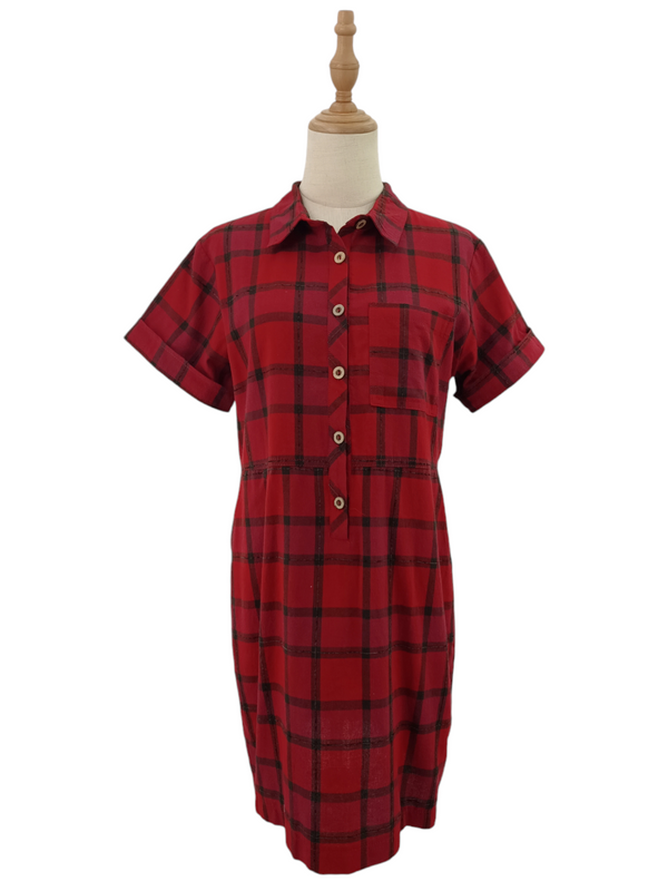 KANE CHECKERS SHORT SLEEVE DRESS