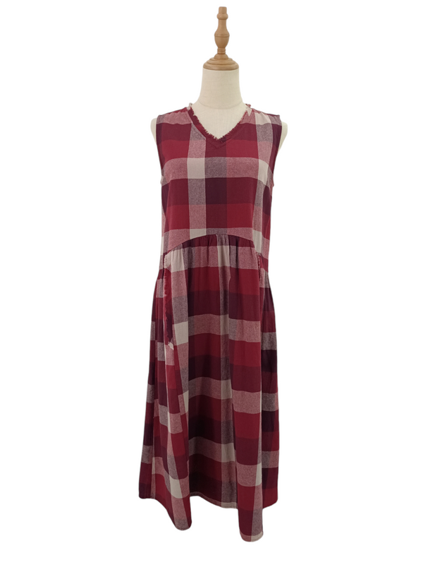 CLAIRE PLAID SLEEVELESS DRESS