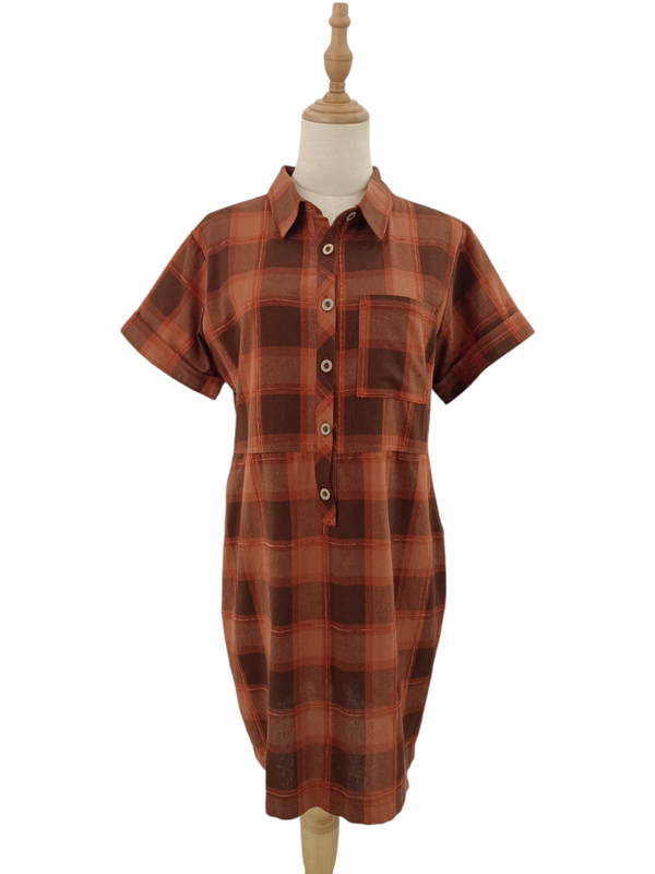 KANE CHECKERS SHORT SLEEVE DRESS