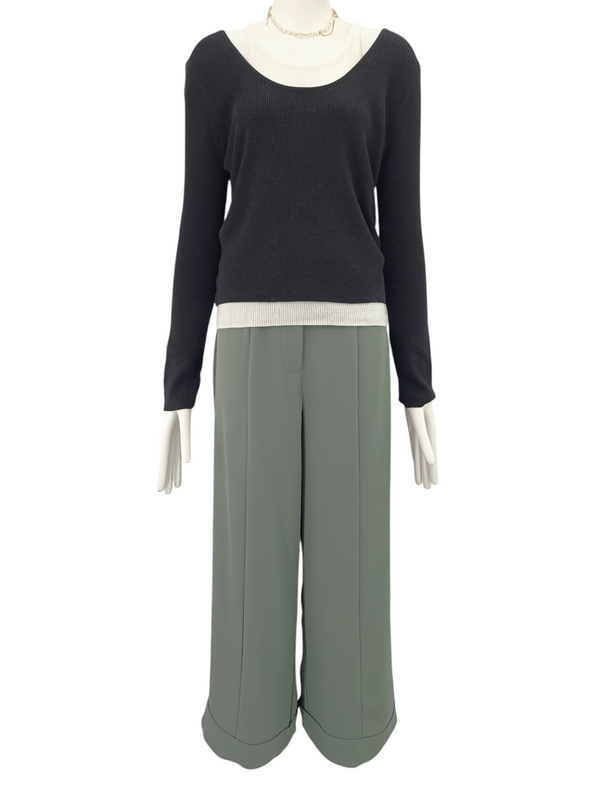 CASEY SOLID COLOR CROPPED PANT