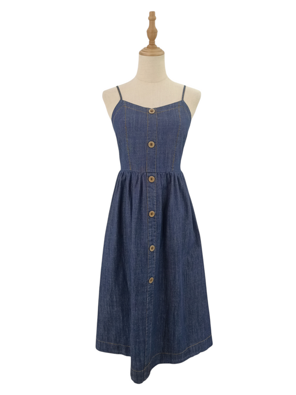 AINE STRAPPED DENIM DRESS