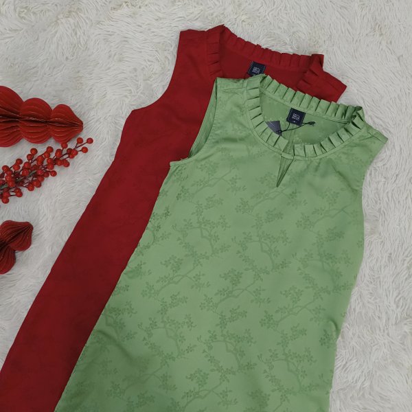 ROSIE SLEEVELESS CHINESE PRINTED DRESS