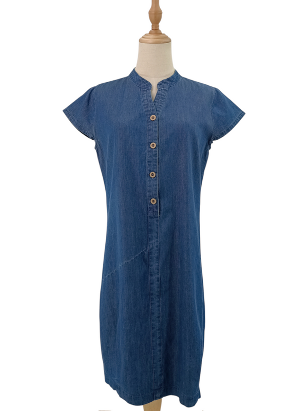 ZOE DENIM CAP SLEEVE DRESS