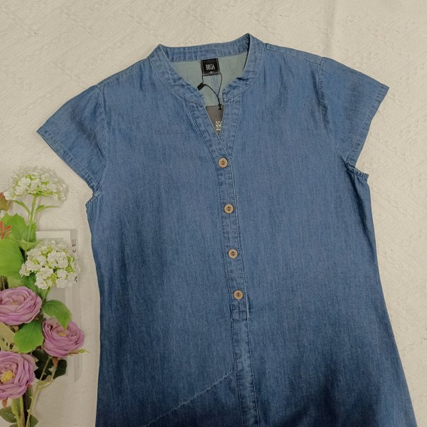 ZOE DENIM CAP SLEEVE DRESS