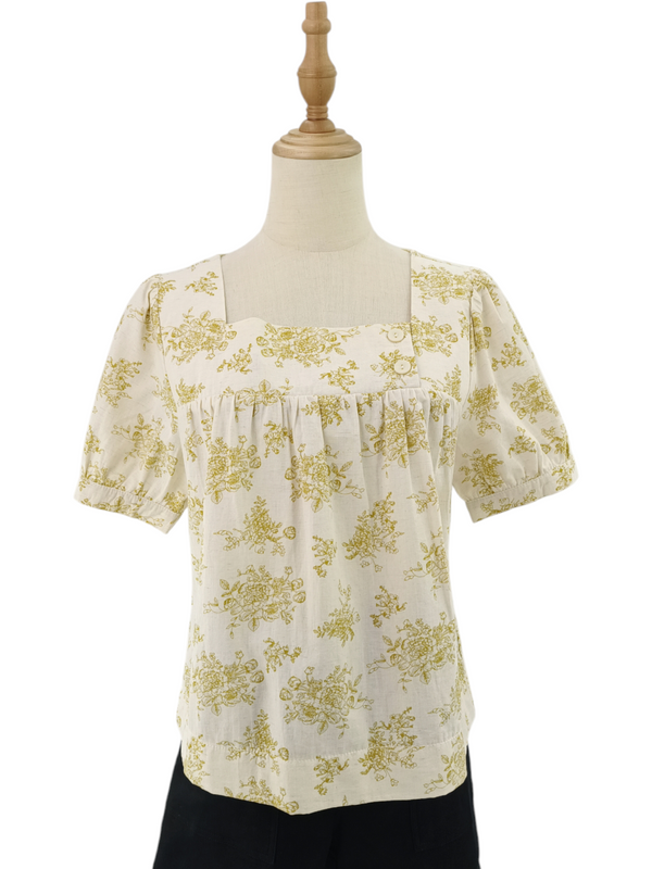 JADE PRINTED SHORT SLEEVE BLOUSE