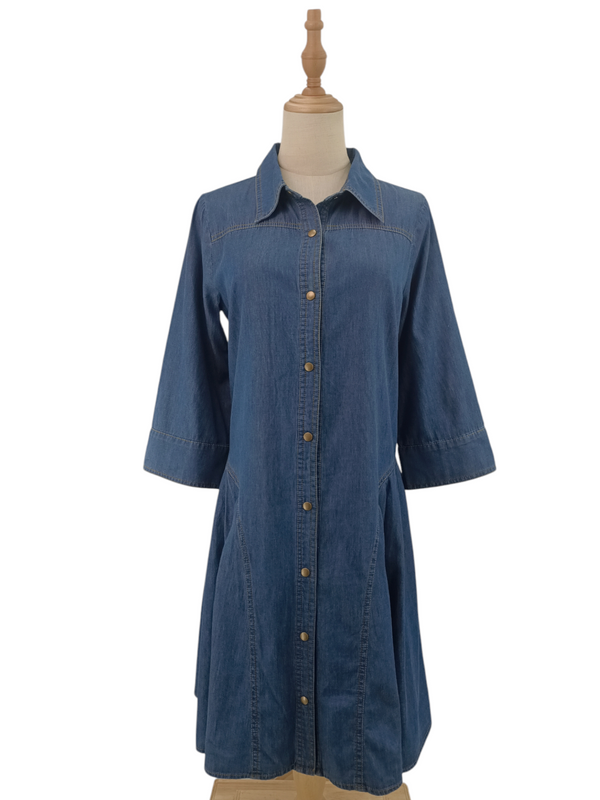 CINDY LONG SLEEVE DENIM DRESS