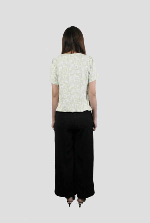 Abbey Pastel Geo Button Top