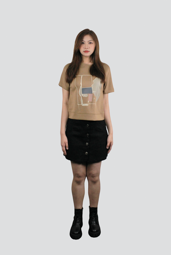 SERENA ABSTRACT PRINTED TOP