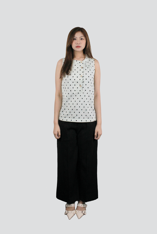 Lulu Polka Dot Button Blouse
