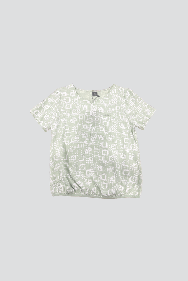 Abbey Pastel Geo Button Top