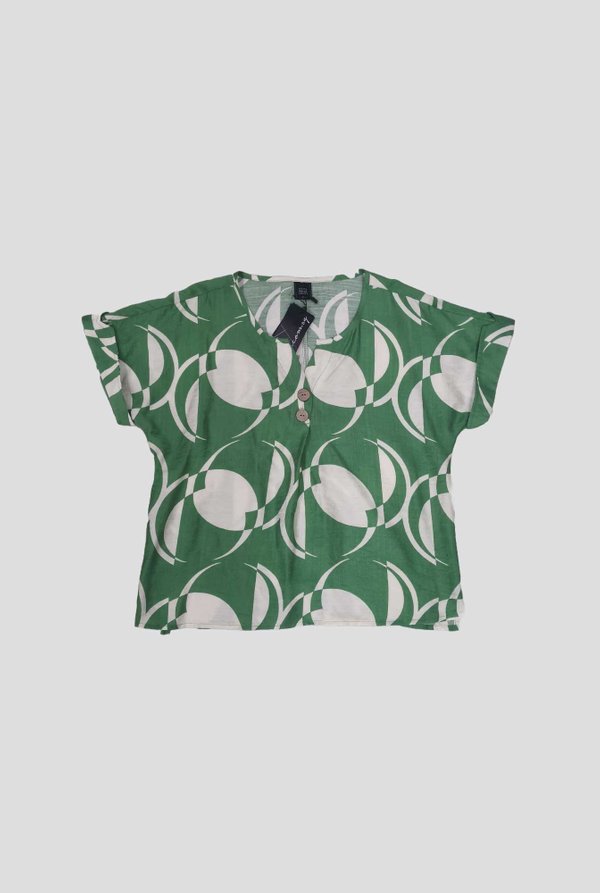 Harriet Geo Print Button Top