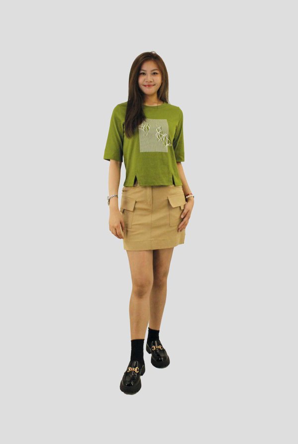 KAY THREE QUARTERS SLEEVE PRINTED TOP