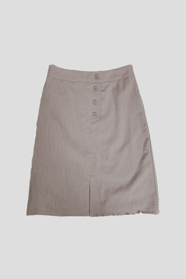 Casual Front-Slit Skirt