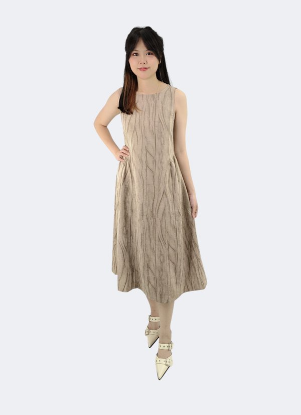 JADE TEXTURED LINEN DRESS