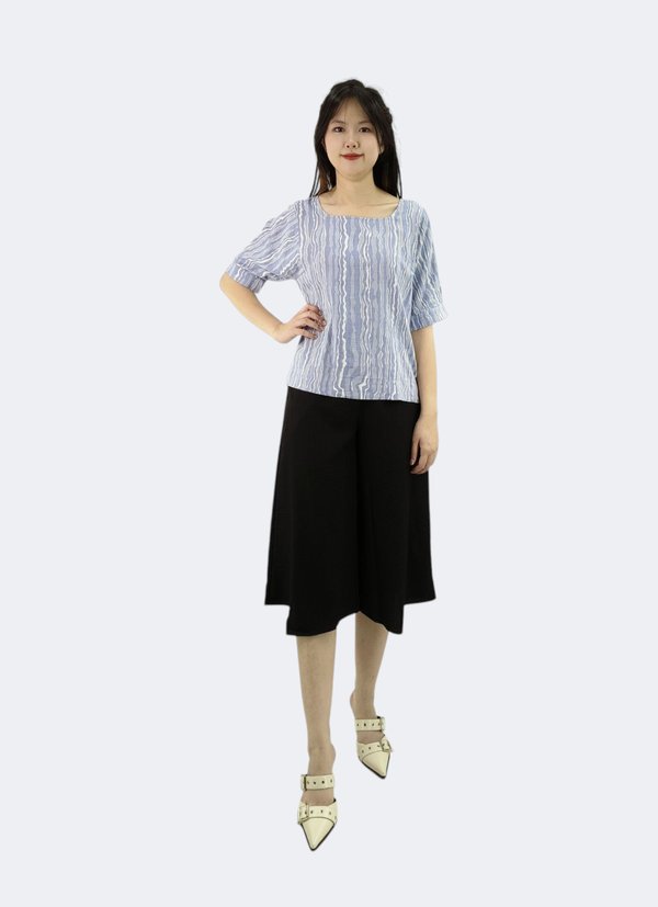 JOSE WAVE STRIPE LOOSE BLOUSE