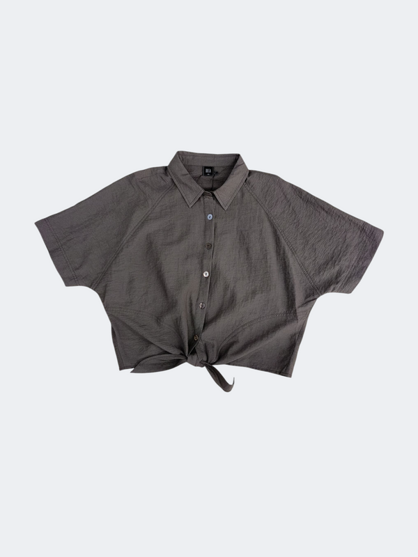 CONEY TIE-FRONT COLLARED SHIRT