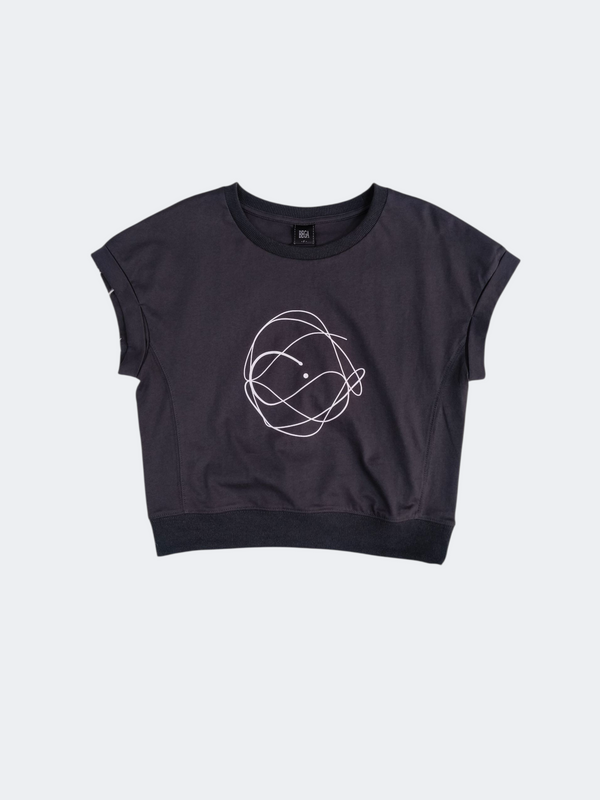 JOEL ABSTRACT GRAPHIC CROP TEE