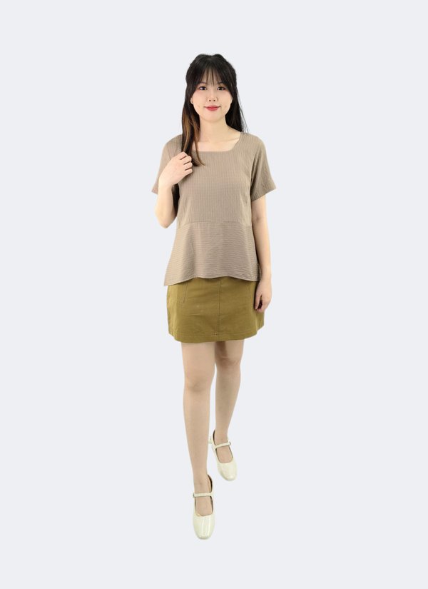INES CLASSIC SQUARE-NECK RELAXED BLOUSE