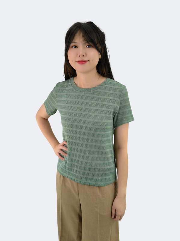 TY TEXTURED STRIPE KNIT TOP