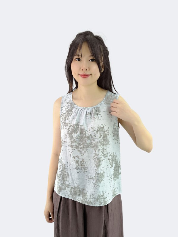 AYLA YEXTURED ABSTRACT BLOUSE