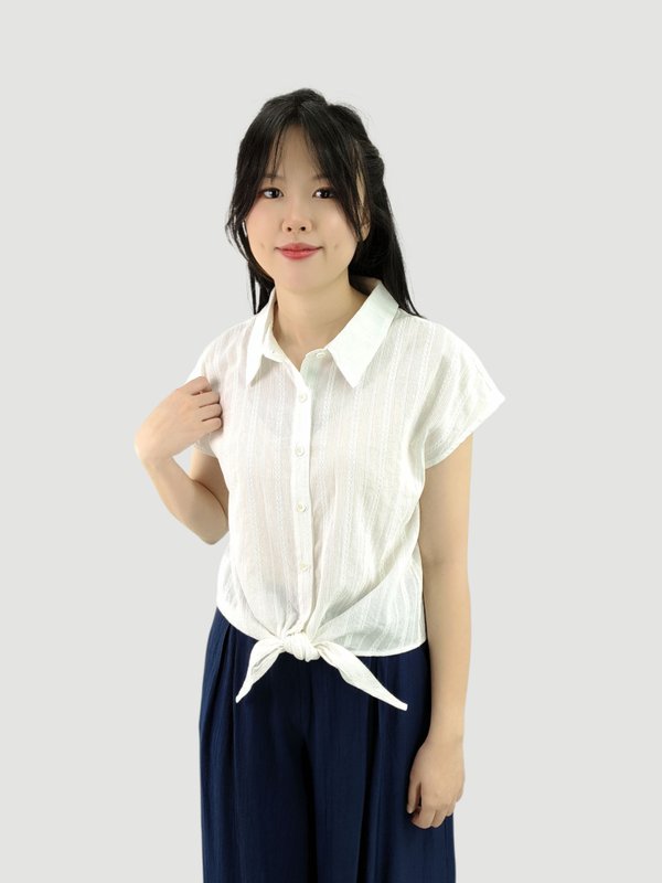 ELLIS KNOT-FRONT SHIRT BLOUSE