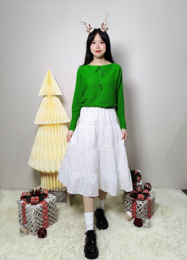 ALLISA BOHO COTTON LAYERED SKIRT