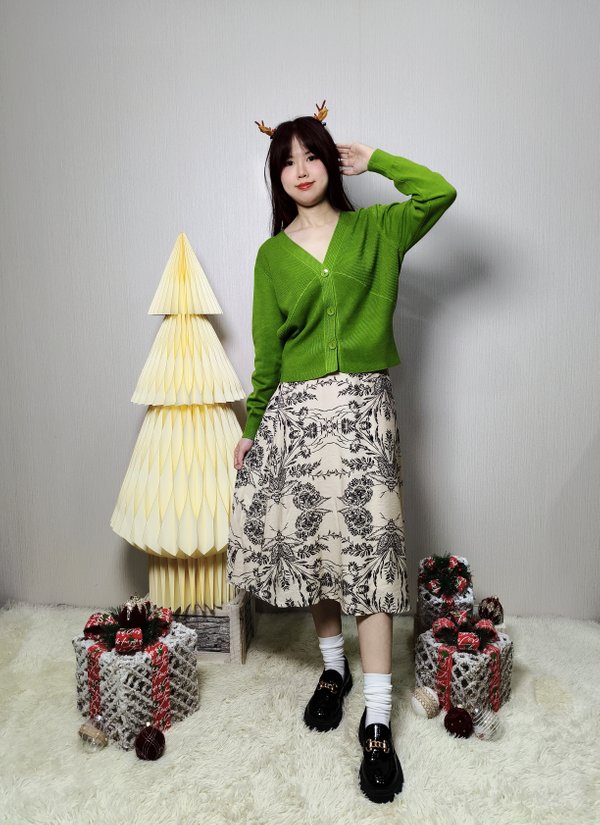 CARLY VINTAGE BOTANICAL PRINT SKIRT