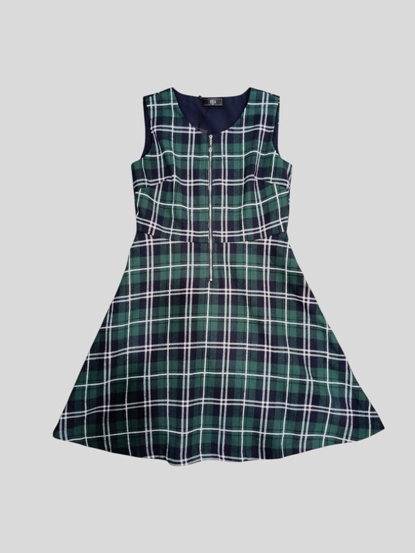 EMRE CHECKERED A-LINE DRESS