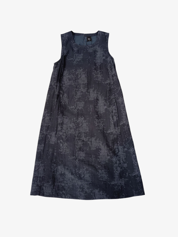 JEAN ABSTRACT PRINT SLEEVELESS DRESS