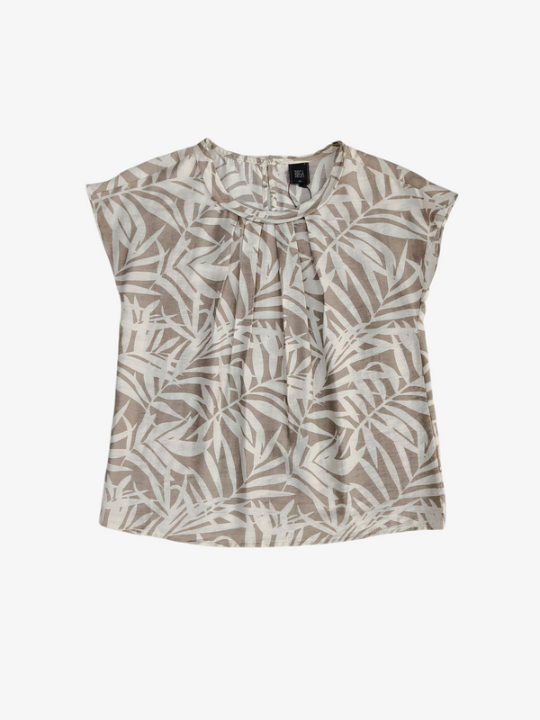 ALIA TROPICAL LEAF PRINT BLOUSE