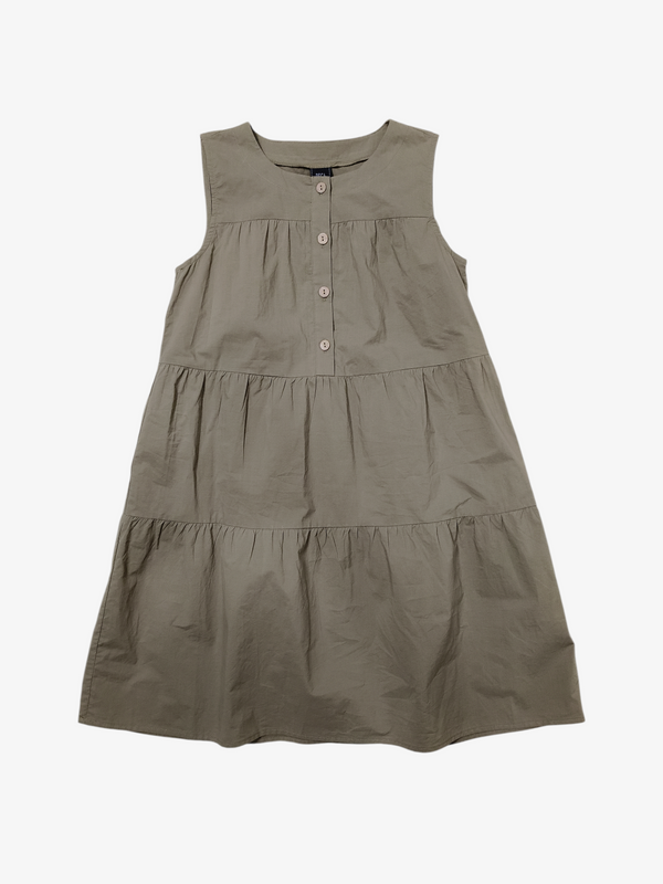 DANA BUTTON-FRONT SLEEVELESS DRESS (DRV75819)