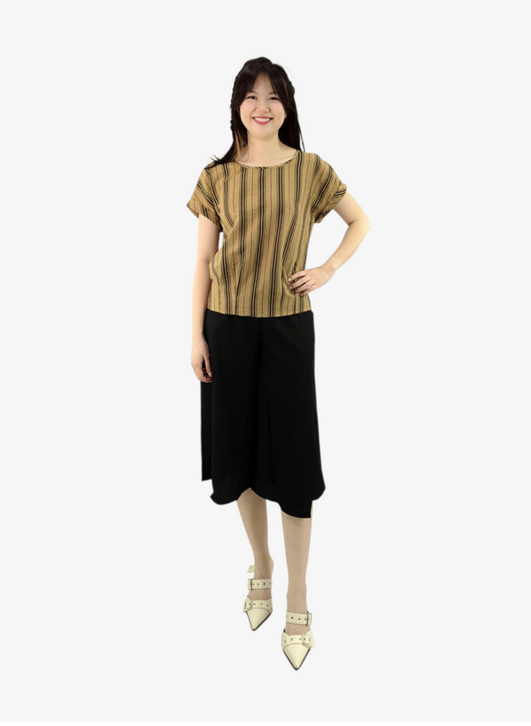 LEA STRIPED LINEN CASUAL TOP