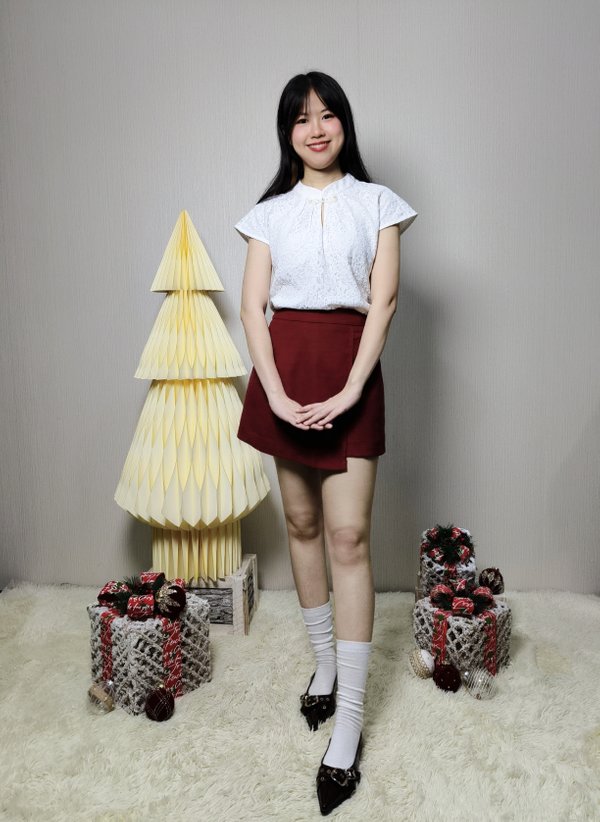 CORY FLORAL LACE MANDARIN COLLAR BLOUSE