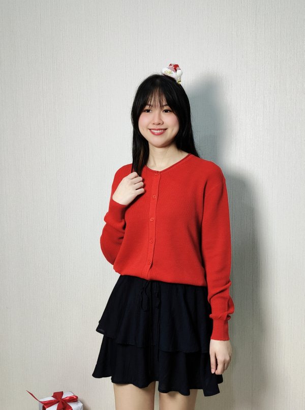 NANA BASIC BUTTON KNIT CARDIGAN (KJK35499)