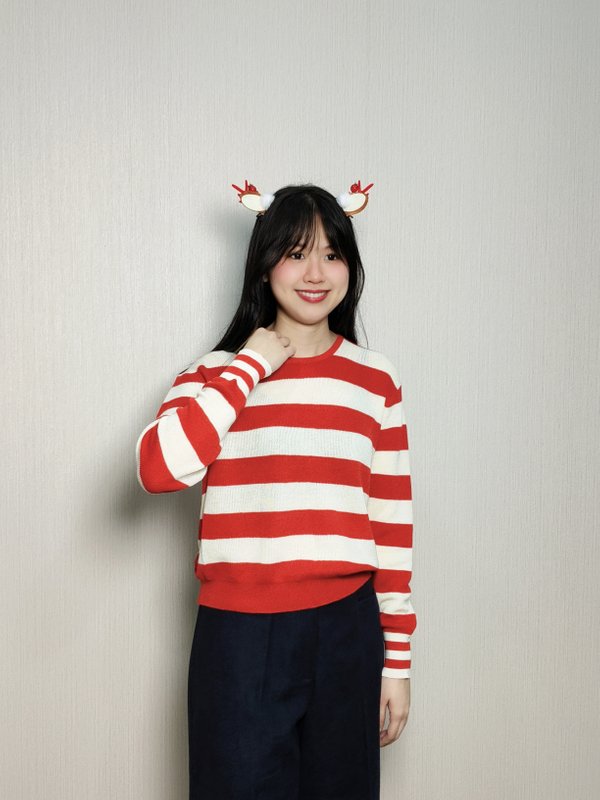 KAKA CLASSICE STRIPE KNIT TOP (KL35498)