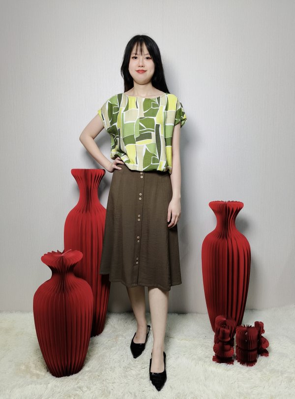 JOEL BUTTON FRONT-ALINE SKIRT (SKM56745)